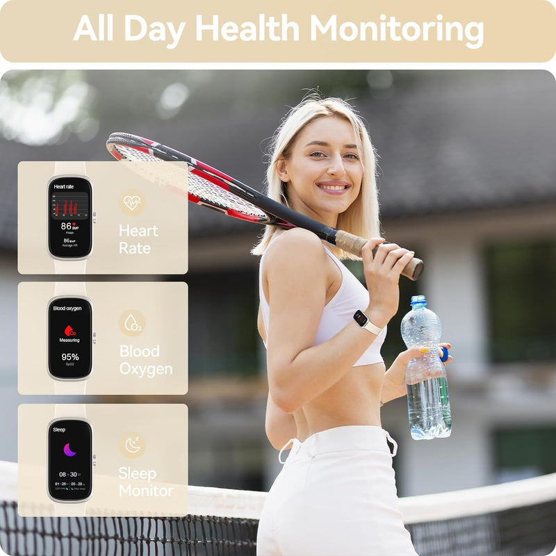 Fitness Tracker Watch with Heart Rate Blood Oxygen Sleep Monitor